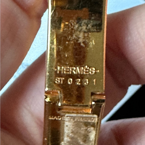 Authentic Hermes Clic Clac in White and Gold size Small - Picture 4 of 9